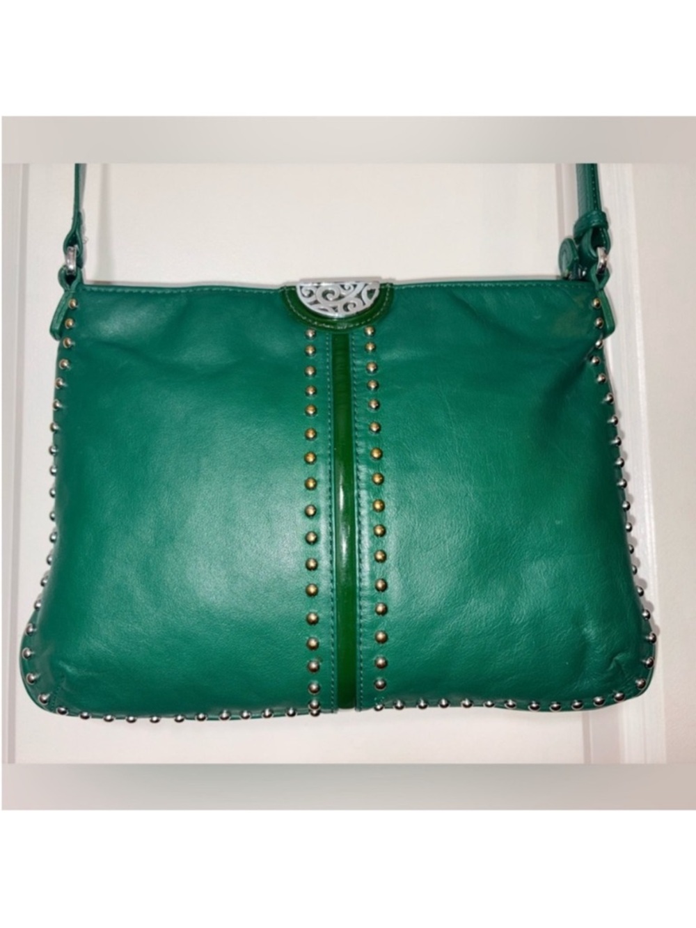 💚 Brighton Emerald Green Leather Crossbody